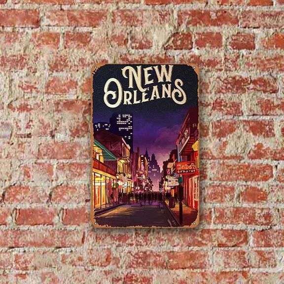 Vintage New Orleans Metal Retro Sign
