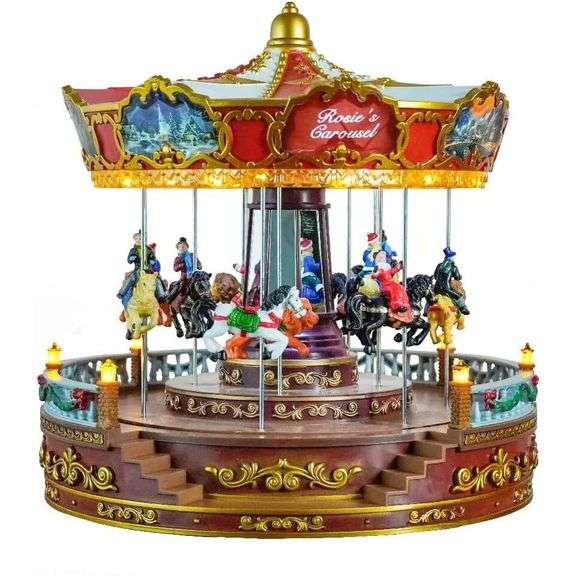 Festive Musical Carousel Handcrafted
