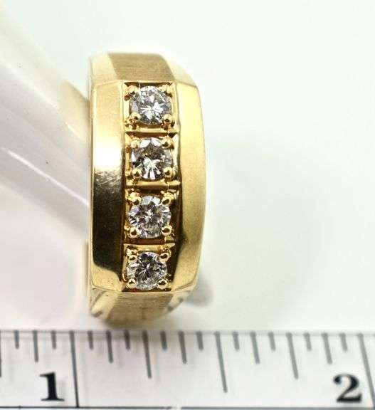 Classy 14K Yellow Gold Man's 1/2 Ct. T. W. Diamond Ring
