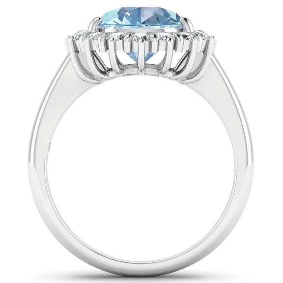14KT White Gold 2.3ct Aquamarine and Diamond Ring