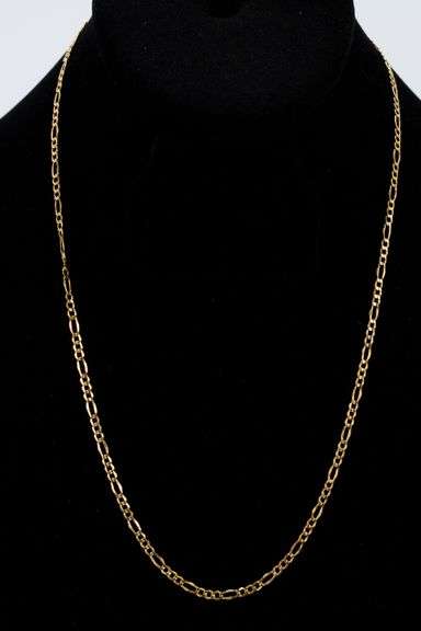 14k Yellow Gold-Hollow Figaro Link Chain 2.6mm Necklace 22"