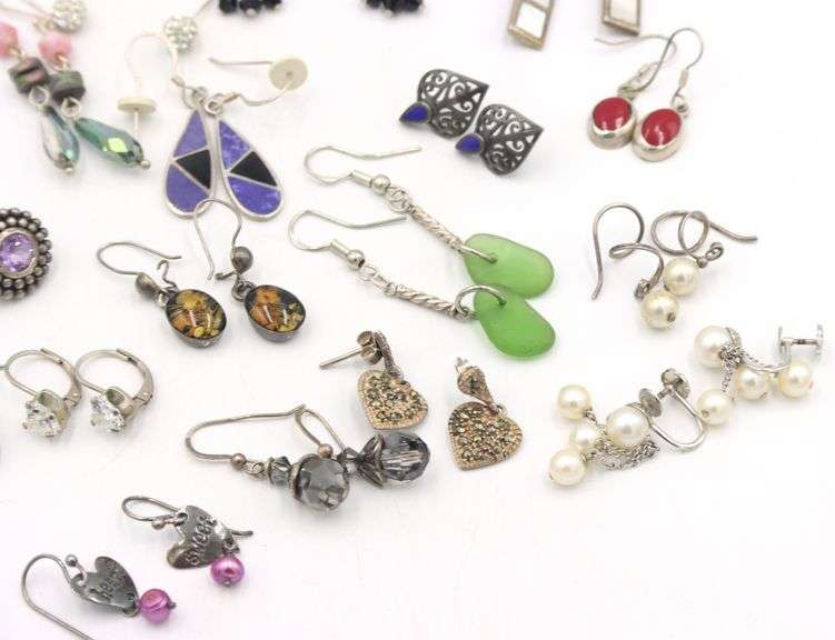 Group lot of Vintage 925 sterling silver earrings