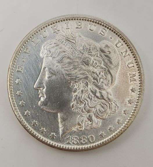1880-S Morgan Silver Dollar, CLEANED OBVERSE