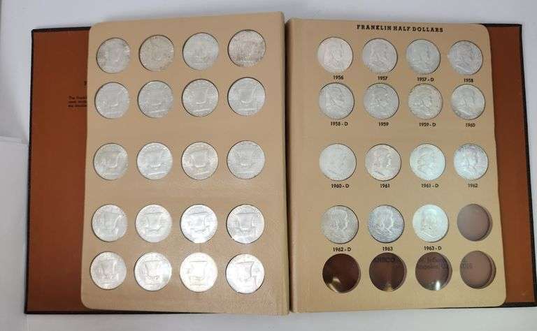 Complete Dansco Franklin Half Dollar Set, 1948-1963D
