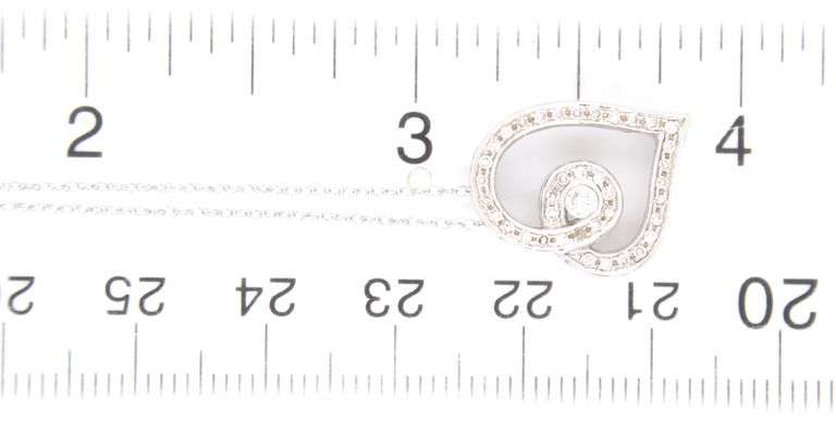 10kt White gold 0.35ctw open heart diamond pendant on chain