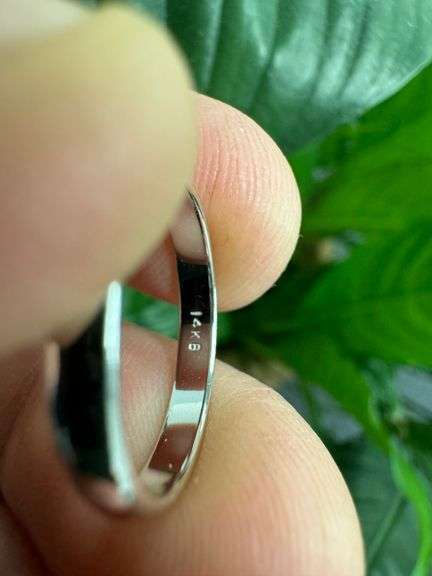14k White Solid Gold 3mm Domed Plain Men's Women's Wedding Band Size 6