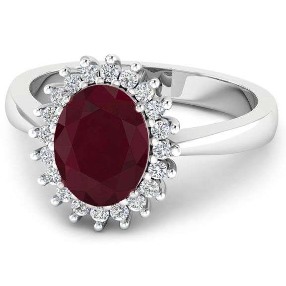 14KT White Gold 1.50ct Ruby and Diamond Ring