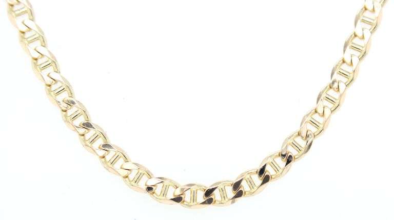 14kt Yellow gold Mariner link chain necklace
