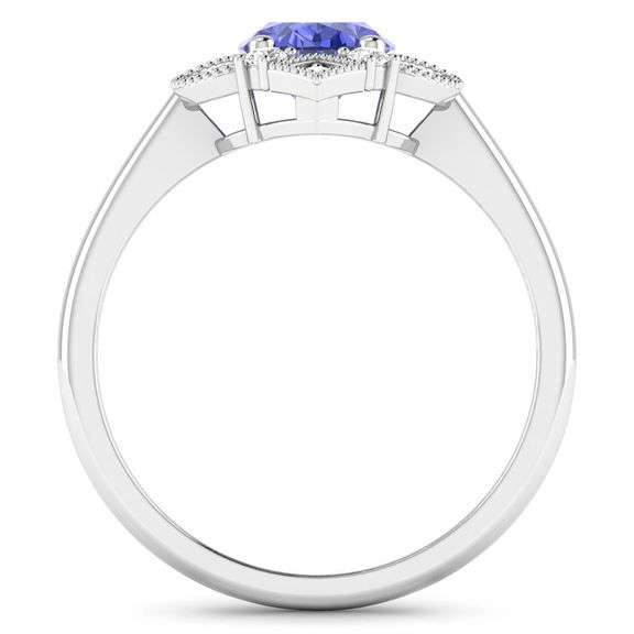 14KT White Gold 1.09ctw Tanzanite and Diamond Ring