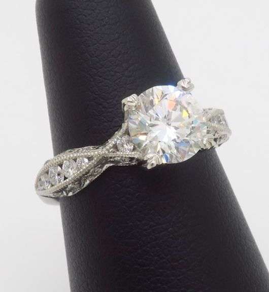 Tacori Platinum GIA Certified Diamond Engagement Ring