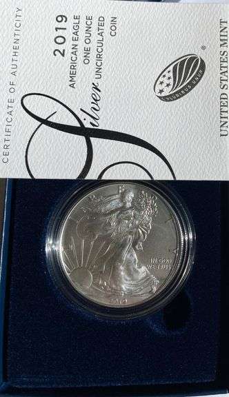 2019 W Blue Box Unc Silver Eagle