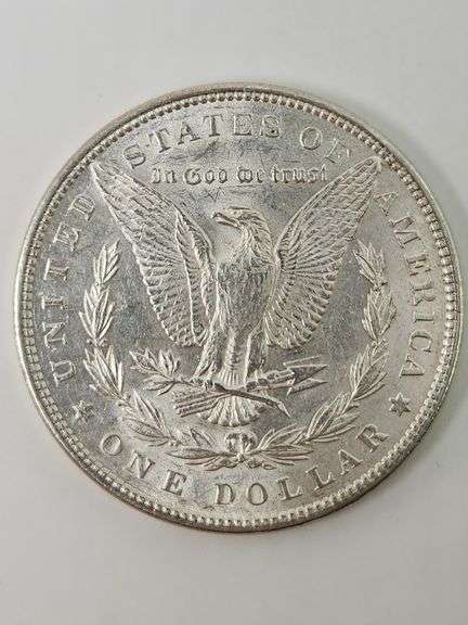 1897 Morgan Silver Dollar, CLEANED / AU Details