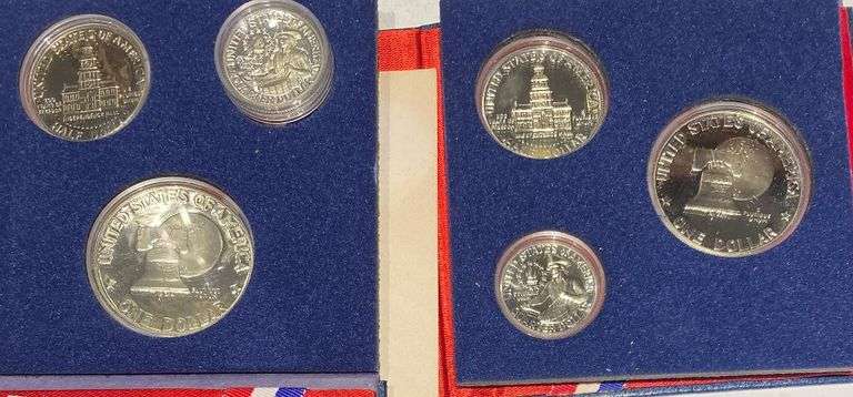 2 Proof 3 Piece Gem Bicentennial Silver Sets