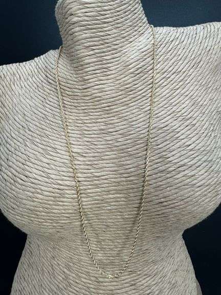 10k Yellow Gold Solid Diamond-Cut Rope Link Chain 1.5mm Necklace 24"