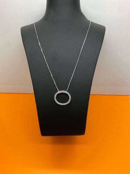 CERTIFIED 14K WHITE GOLD DIAMOND CHAIN AND PENDANT