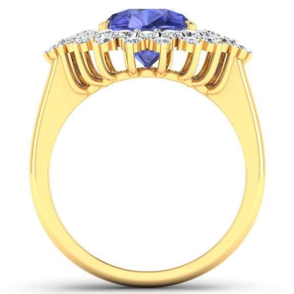 14KT Yellow Gold 2.97ctw Tanzanite and Diamond Ring