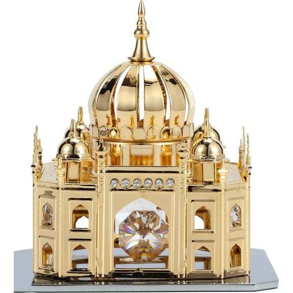 24K Gold Plated Castle with Crystals