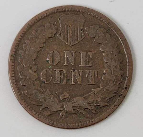 1873 Indian Head Cent Closed 3, Circulated