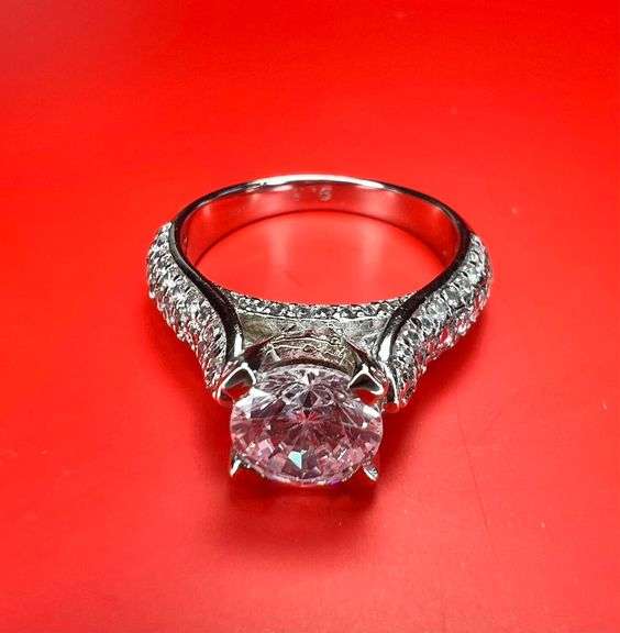 Sparkling 3.15 Ct 14 Kt White Gold Plated Engagement Ring