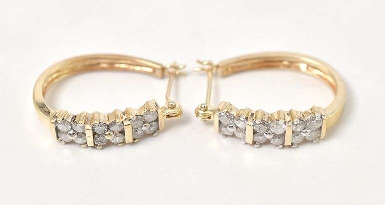 Brilliant Diamond Hoop Earrings in 14K Yellow Gold