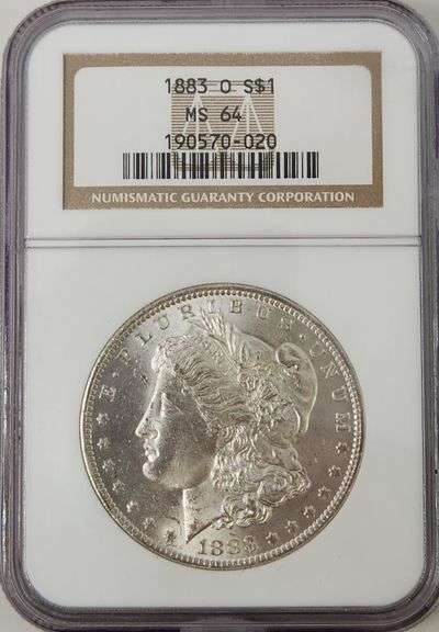 1883 O Silver Morgan Dollar, NGC MS64