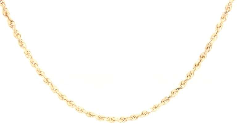 14kt Yellow gold Rope chain necklace