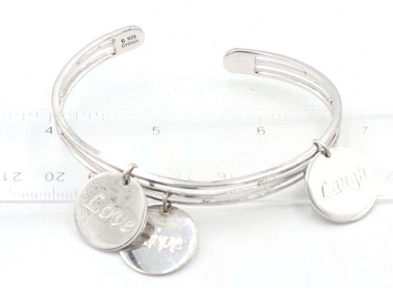 Group lot of 5 Vintage 925 sterling silver bangles