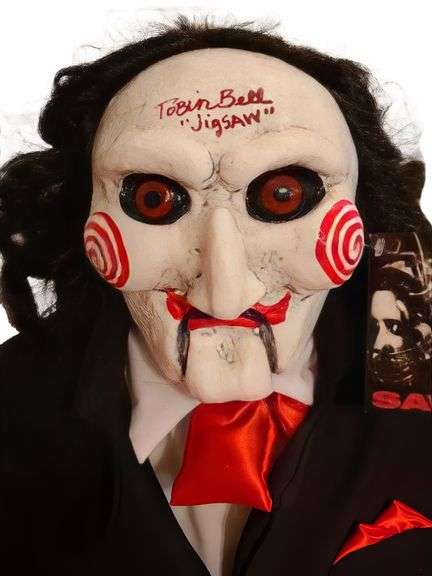 Tobin Bell Autographed Saw Jigsaw Billy Puppet Doll with Tricycle BAS Witness
