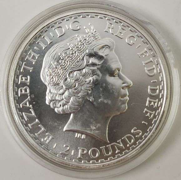 2010 1 Ounce Silver Britannia 2 Pound Coin