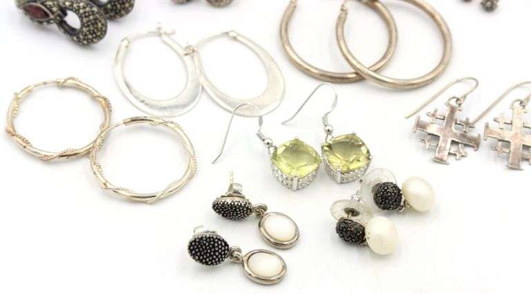 Group lot of Vintage 925 sterling silver earrings