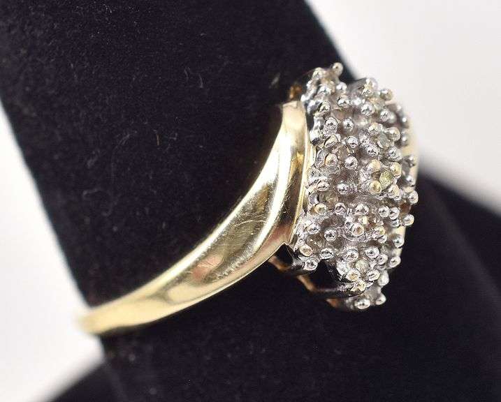 Fantastic Waterfall Diamond Ring in 10K Yellow Gold