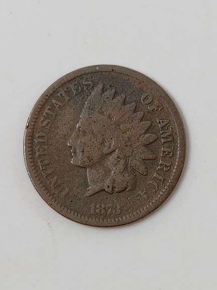 1873 Indian Head Cent Closed 3, Circulated