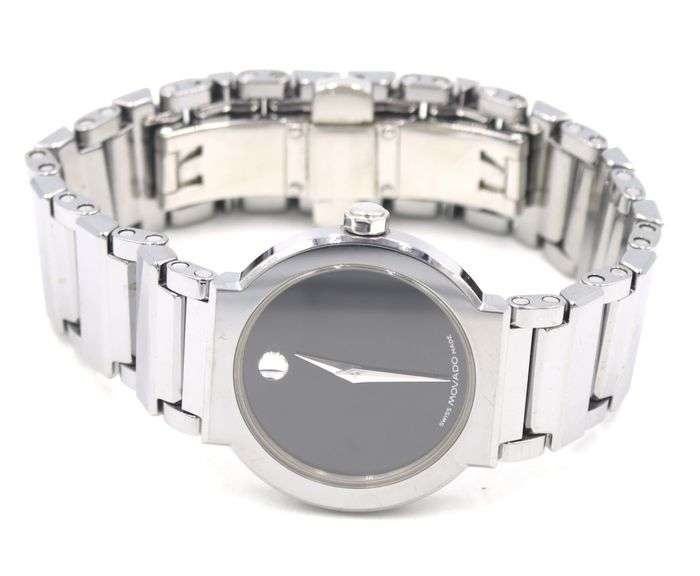 Movado Volar quartz black dial watch