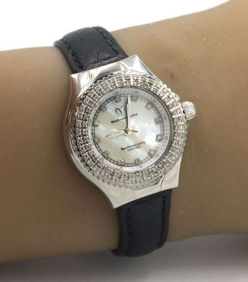 Technomarine Techno Lady mop dial on double diamond bezel watch