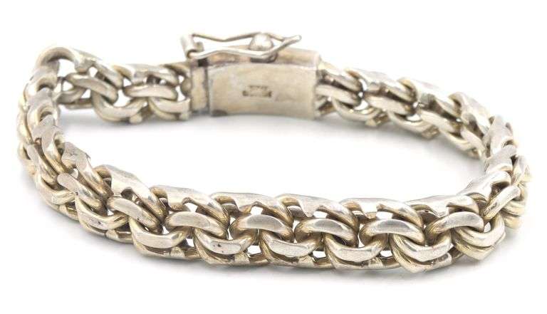 Vintage 925 sterling silver Mexico woven bracelet