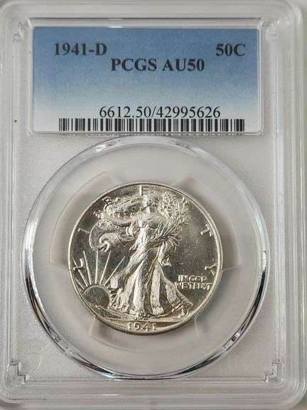 1941-D Walking Liberty Half Dollar, PCGS AU50