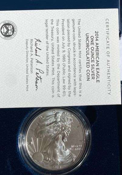 2014 W Blue Box Unc Silver Eagle