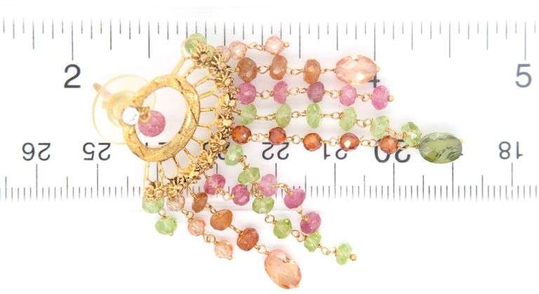 20kt Yellow gold Tourmaline dangle earrings