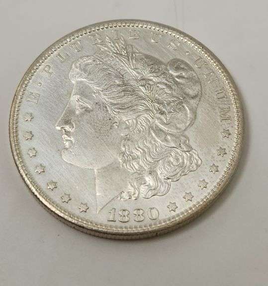 1880-S Morgan Silver Dollar, CLEANED OBVERSE