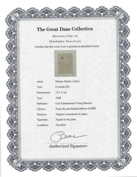 Collectible Marino Marini, From '1968 Marnini' Suite