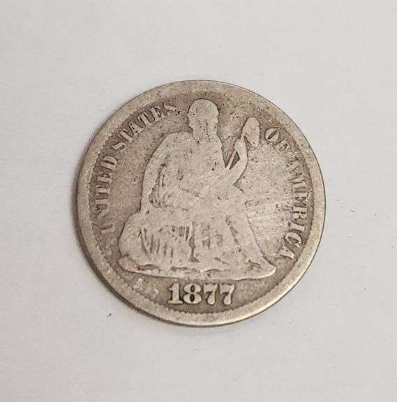 1877 S Seated Liberty Dime, Circulated