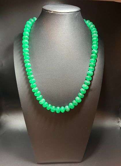 Magnificant Huge 500 Cttw Natural Mined From The Earth Emerald Necklace