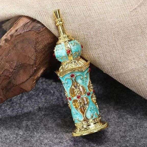 Classic Peacock Blue Refillable Perfume Bottle