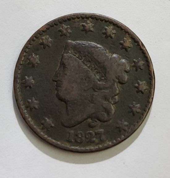 1827 Coronet Head Cent, Circulated