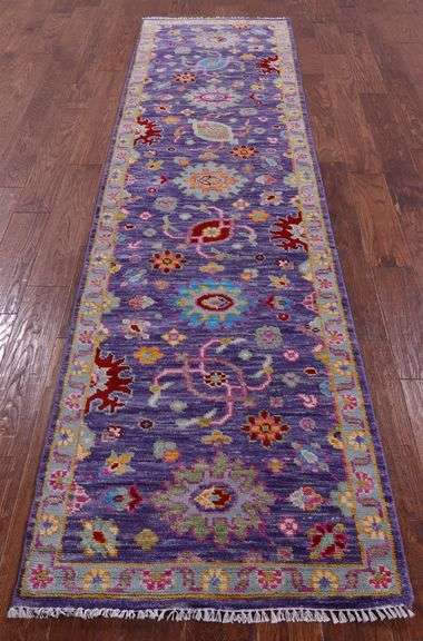 Runner Turkish Angora Oushak Handmade Wool Rug