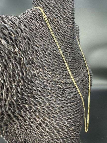 10k Yellow Gold Solid Curb Chain 2.5mm Link Necklace 16"