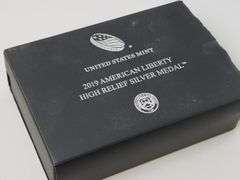 2019 P American Liberty High Relief Silver Medal - 2.5 oz .999 - OGP/COA