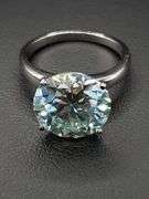 Huge Rare 12.5 Ct VVs1 Cool Ice Blue Lab Simulated Diamond 14 Kt White Gold Plated Ring