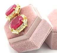 Fantastic 14K Yellow Gold W/ 35.50CTW Oval Diamond-Cut Ruby & 2.2CTW Round Brilliant Cut Diamond Ear