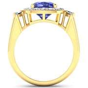 14KT Yellow Gold 1.99ct Tanzanite and Diamond Ring